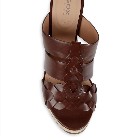 Geox Yulimar Leather Wedge Platform Sandals - Picture 4 of 16